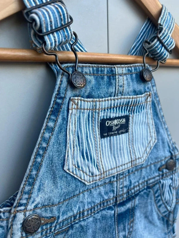 Oshkosh Denim Stripe Shortall Dungarees 6M