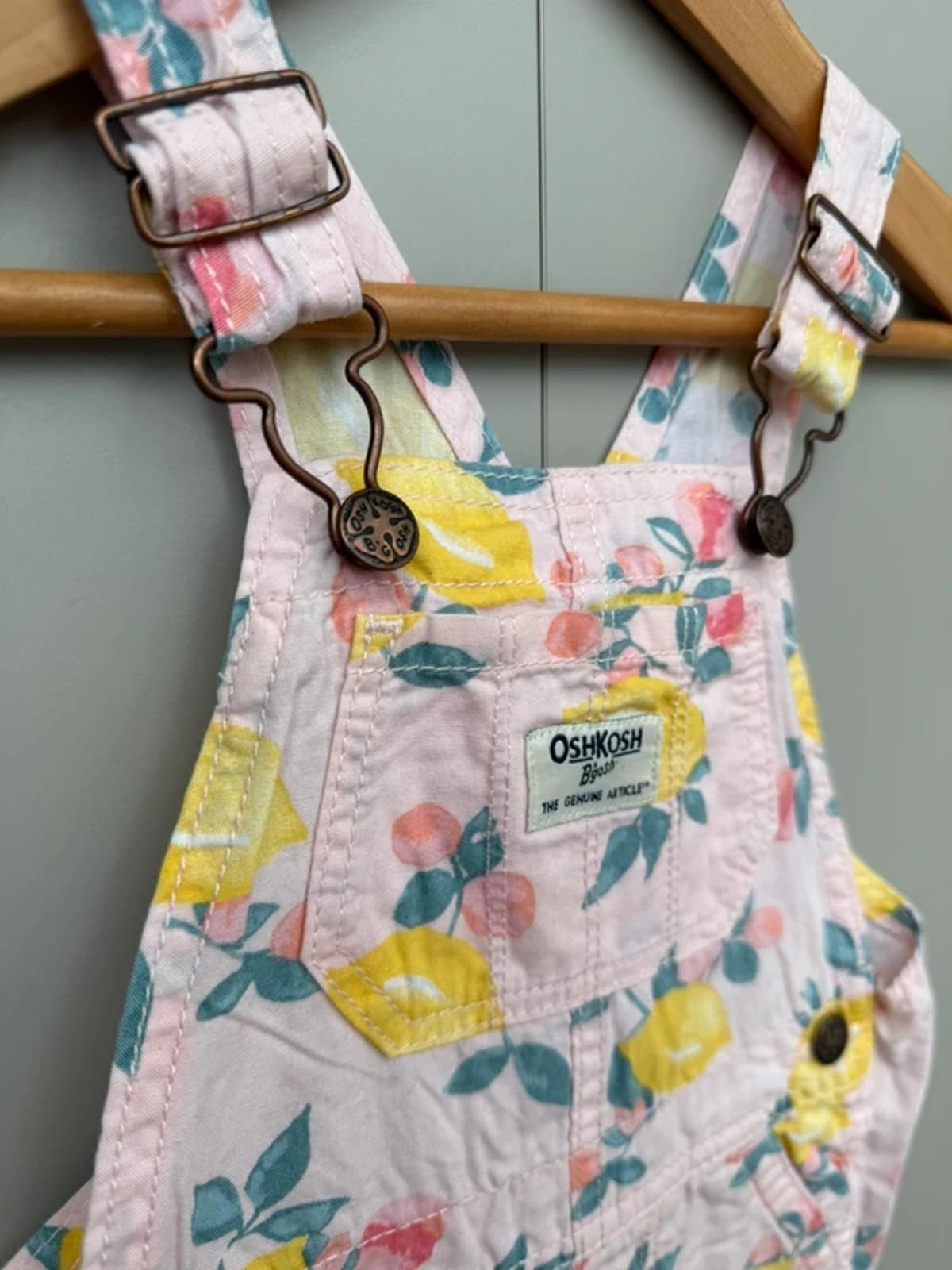 Oshkosh Pink Lemon Shortall Dungarees 18M