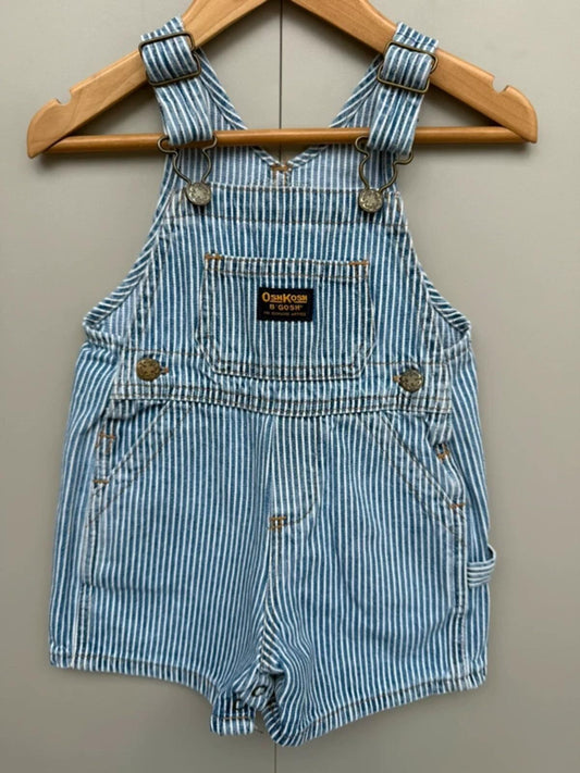 Oshkosh Vintage Hickory Shortall Dungarees 18M