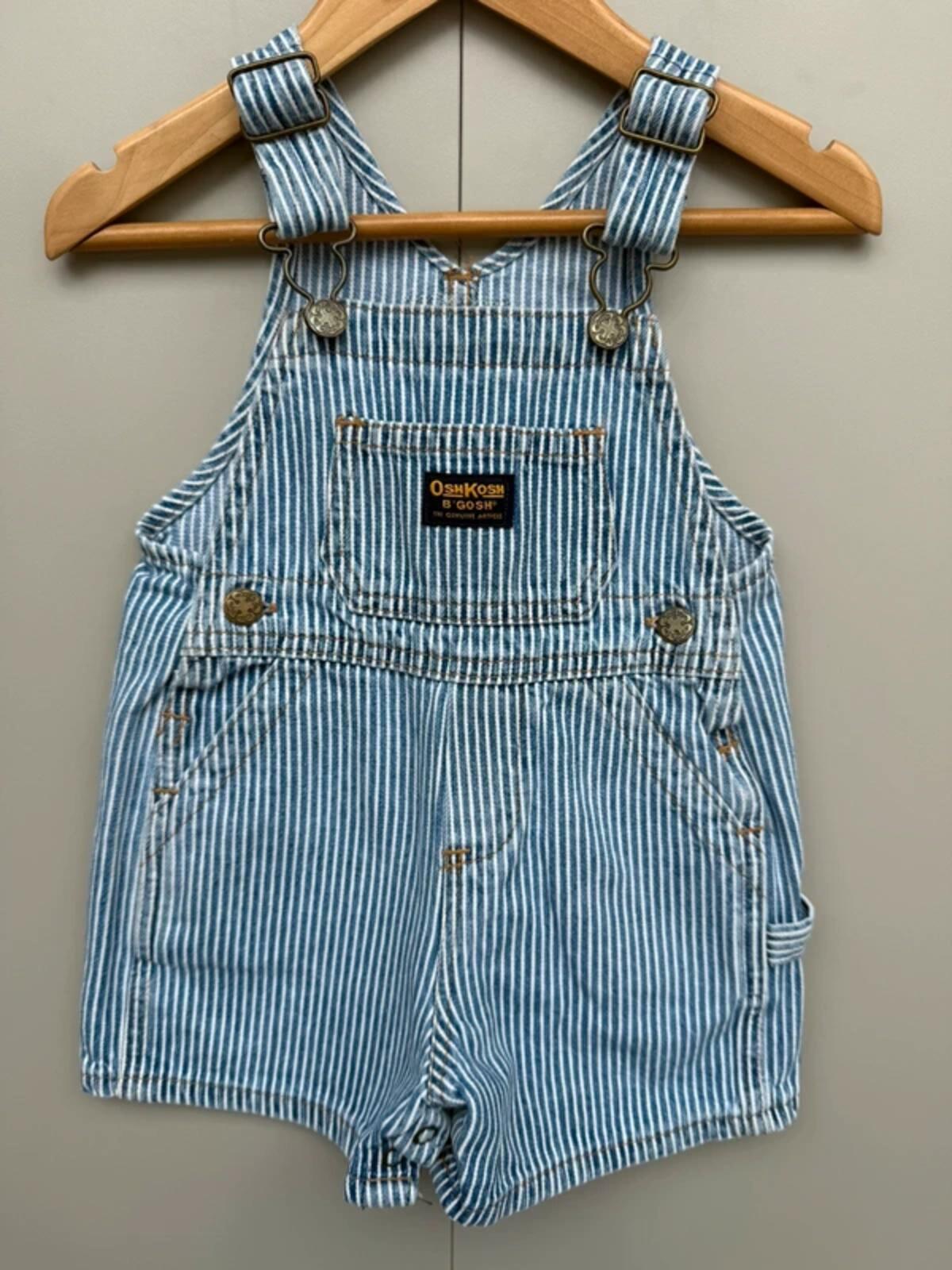 Oshkosh Vintage Hickory Shortall Dungarees 18M