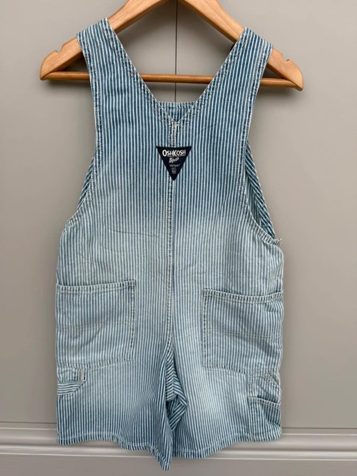 Oshkosh Washed Hickory Dungaree Shortalls 5T