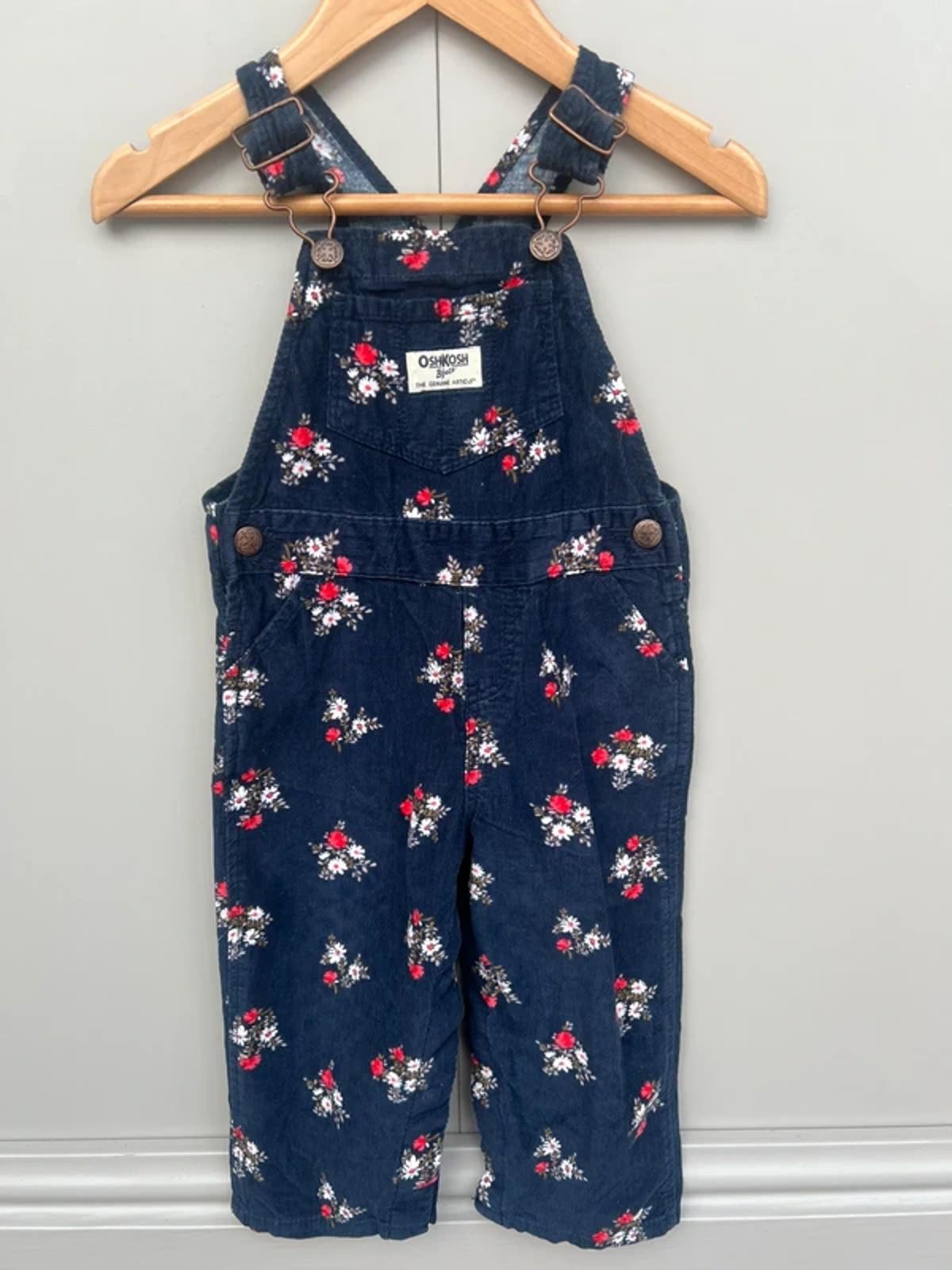 Oshkosh Floral Corduroy Dungarees 18M