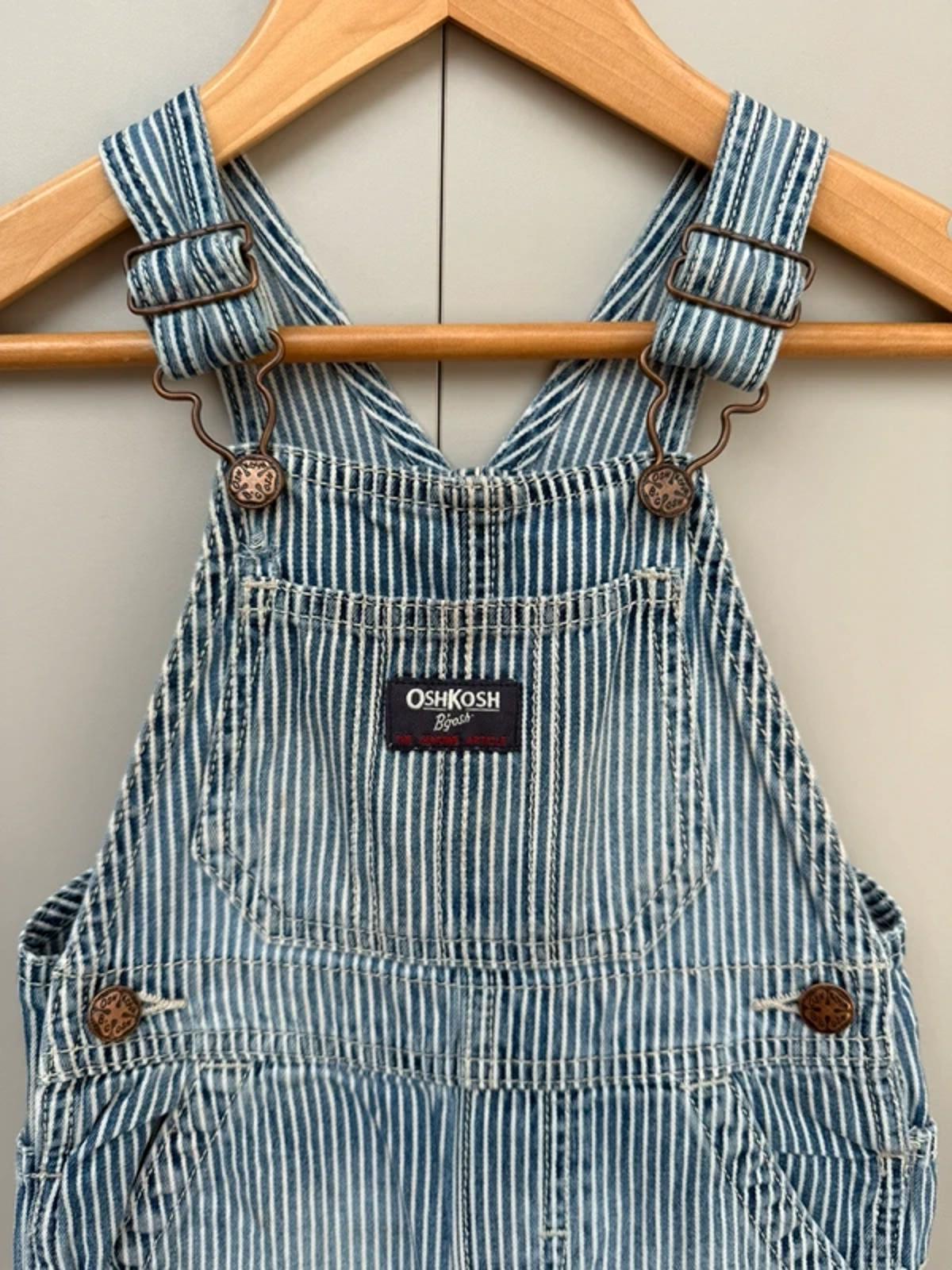 Oshkosh Hickory Stripe Shortall Dungarees 18M