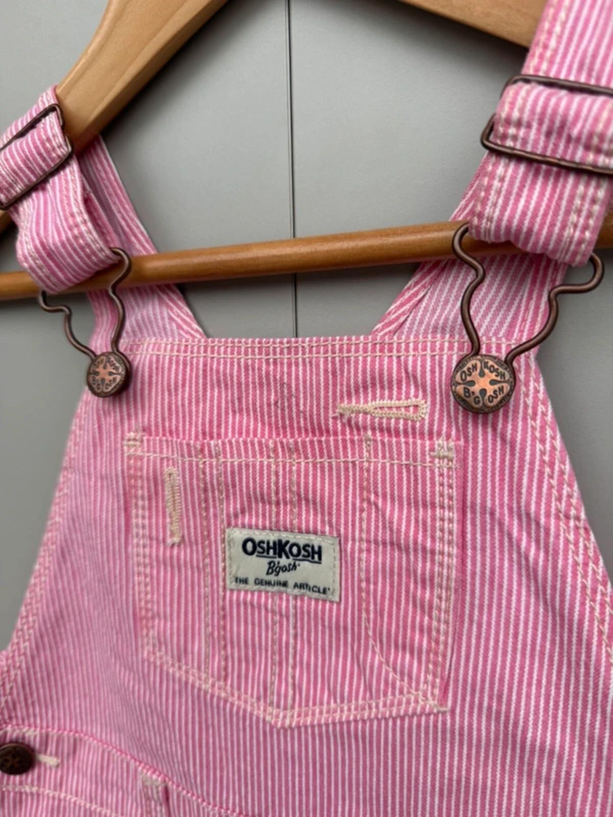 Oshkosh Hickory Pink Shortall Dungarees 24M