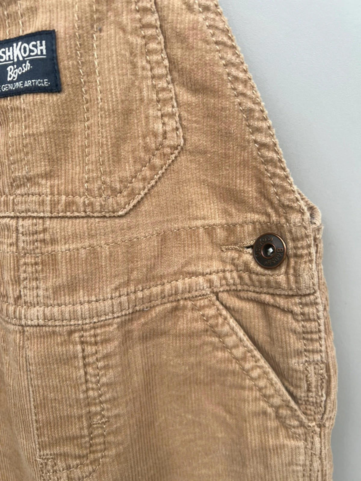 Oshkosh Beige Corduroy Dungarees 12M