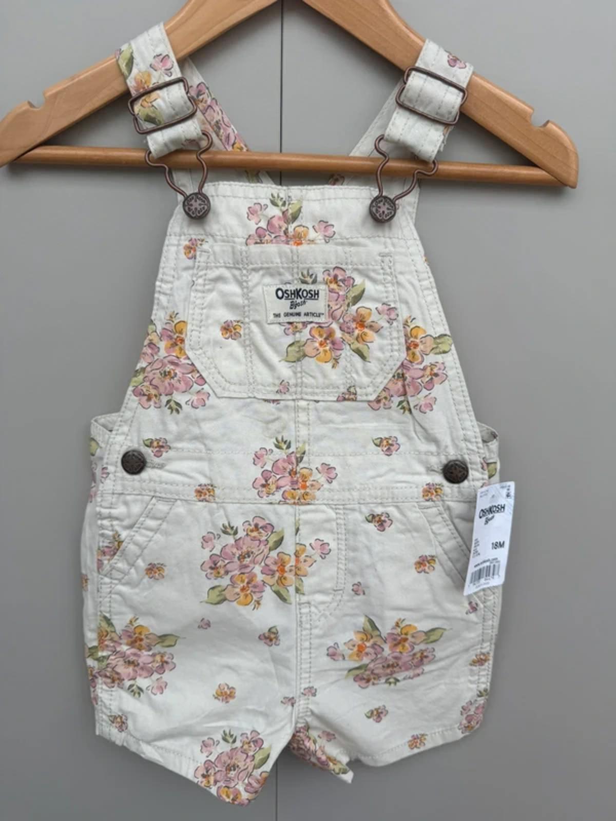 Oshkosh Dungarees Floral Shortalls 18M