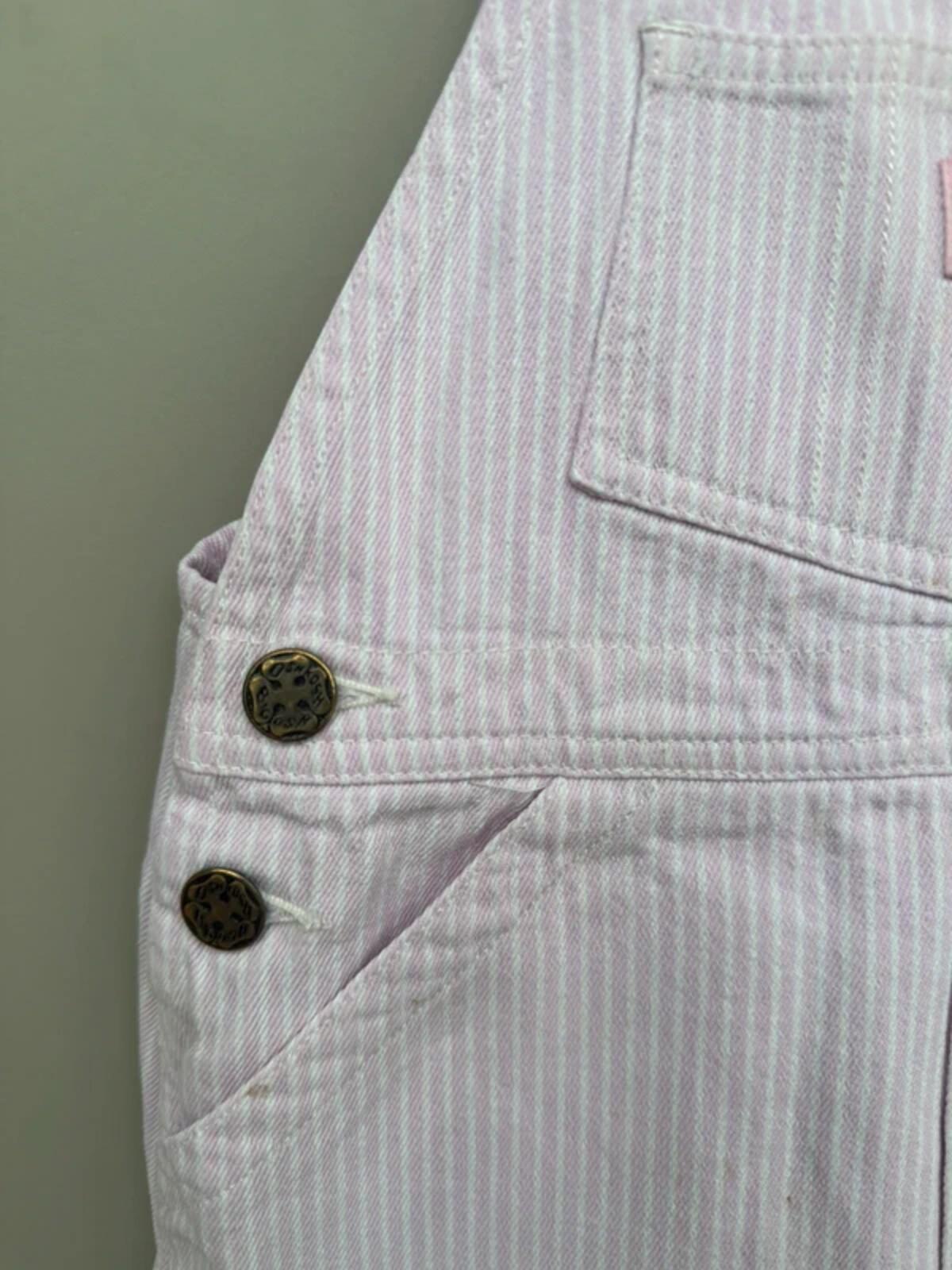 Oshkosh Vintage Rose Pink Hickory Dungaree Dress 6Y