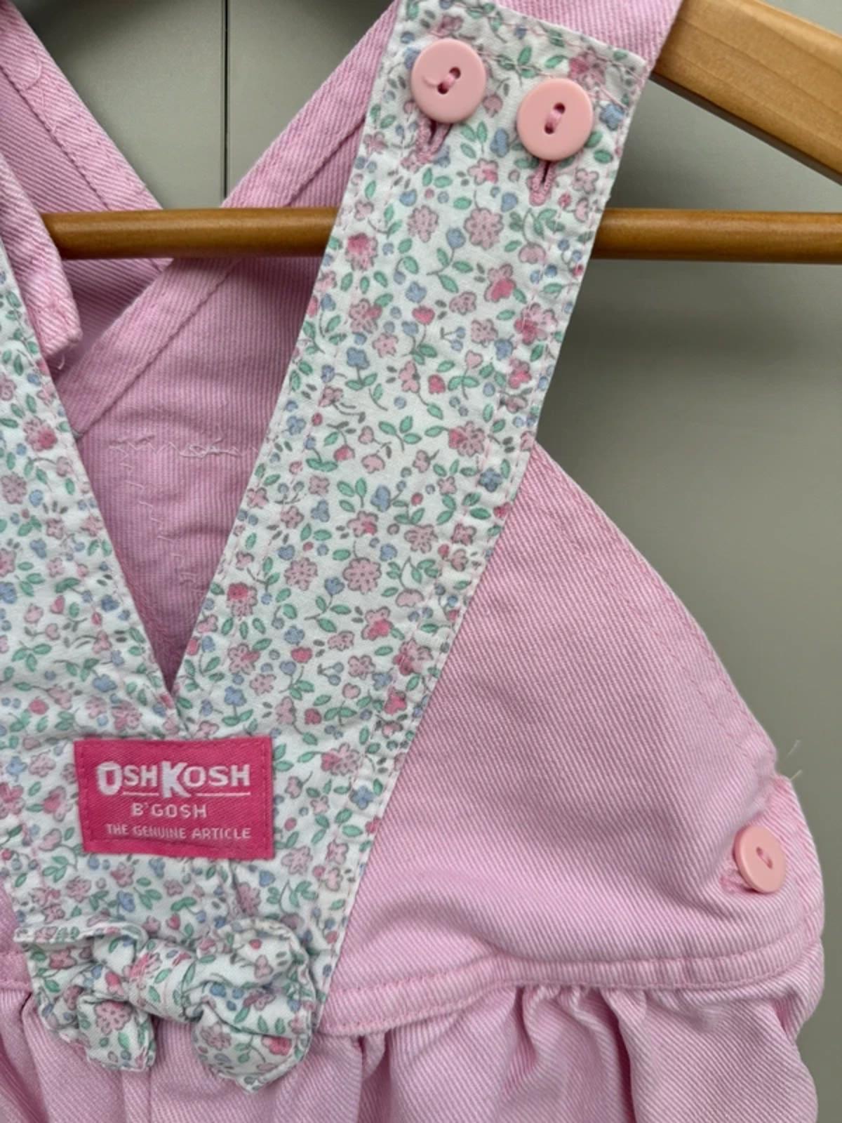 Oshkosh Vintage Floral Pink Bubble Dungarees 3T