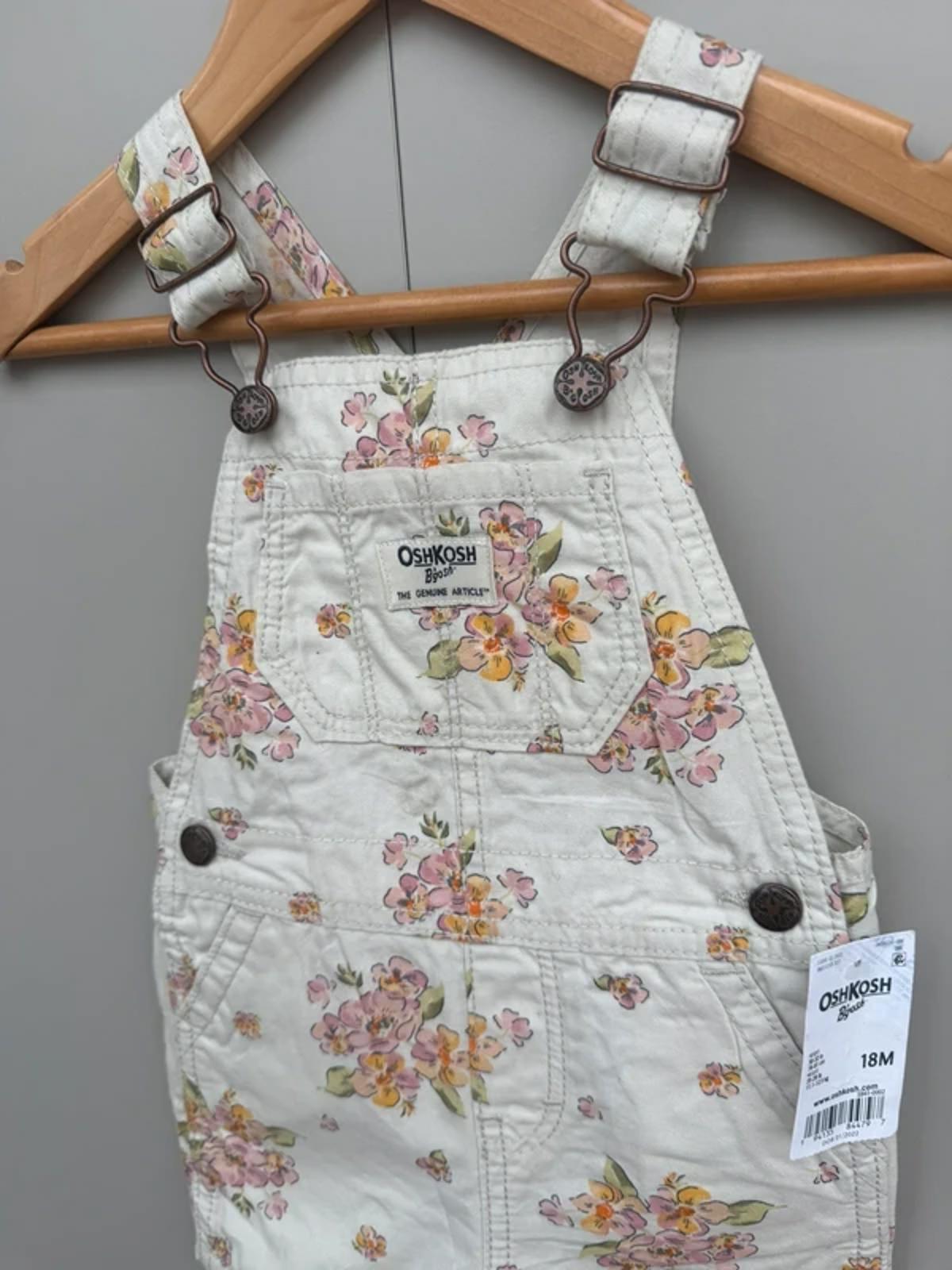 Oshkosh Dungarees Floral Shortalls 18M