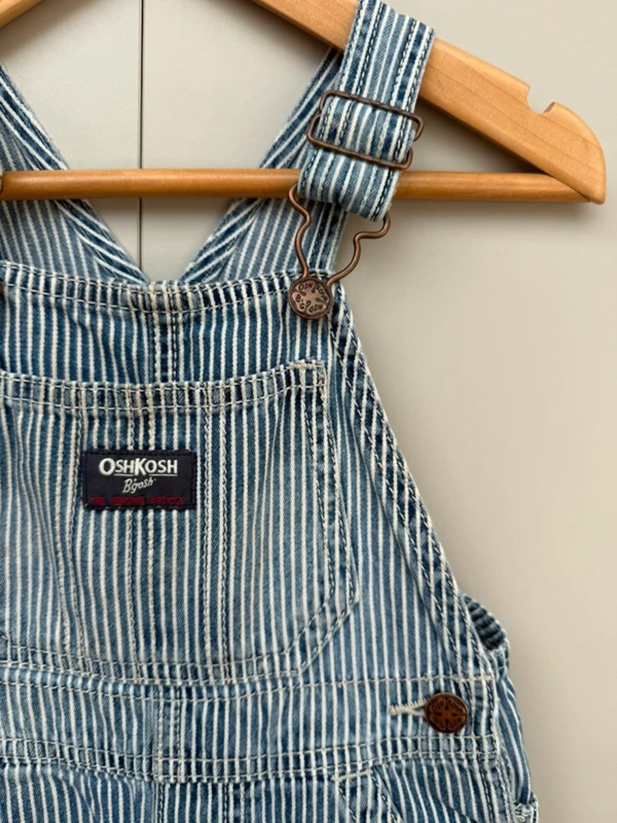 Oshkosh Hickory Stripe Shortall Dungarees 18M
