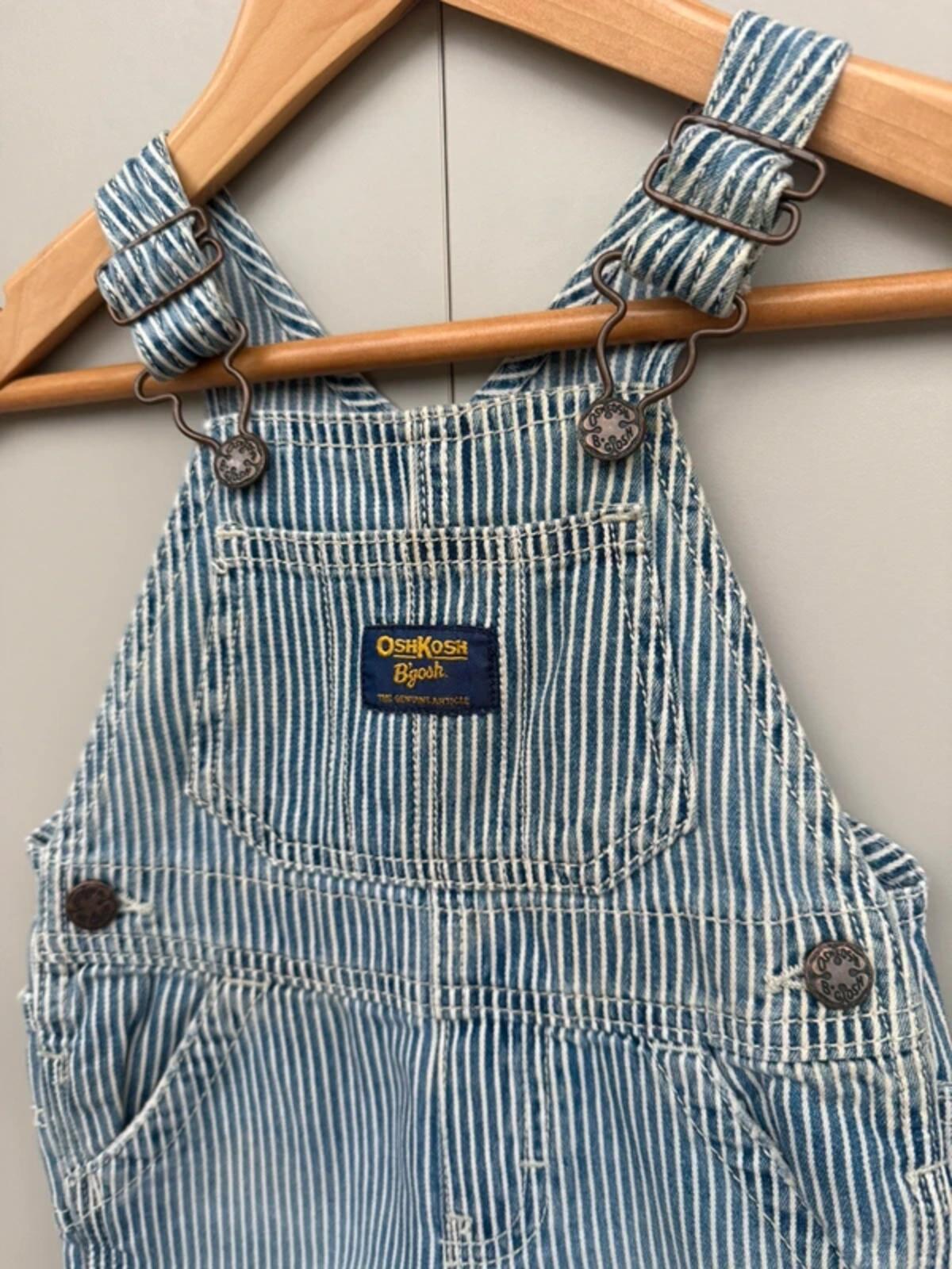 Oshkosh Hickory Dungaree Shortalls 9M