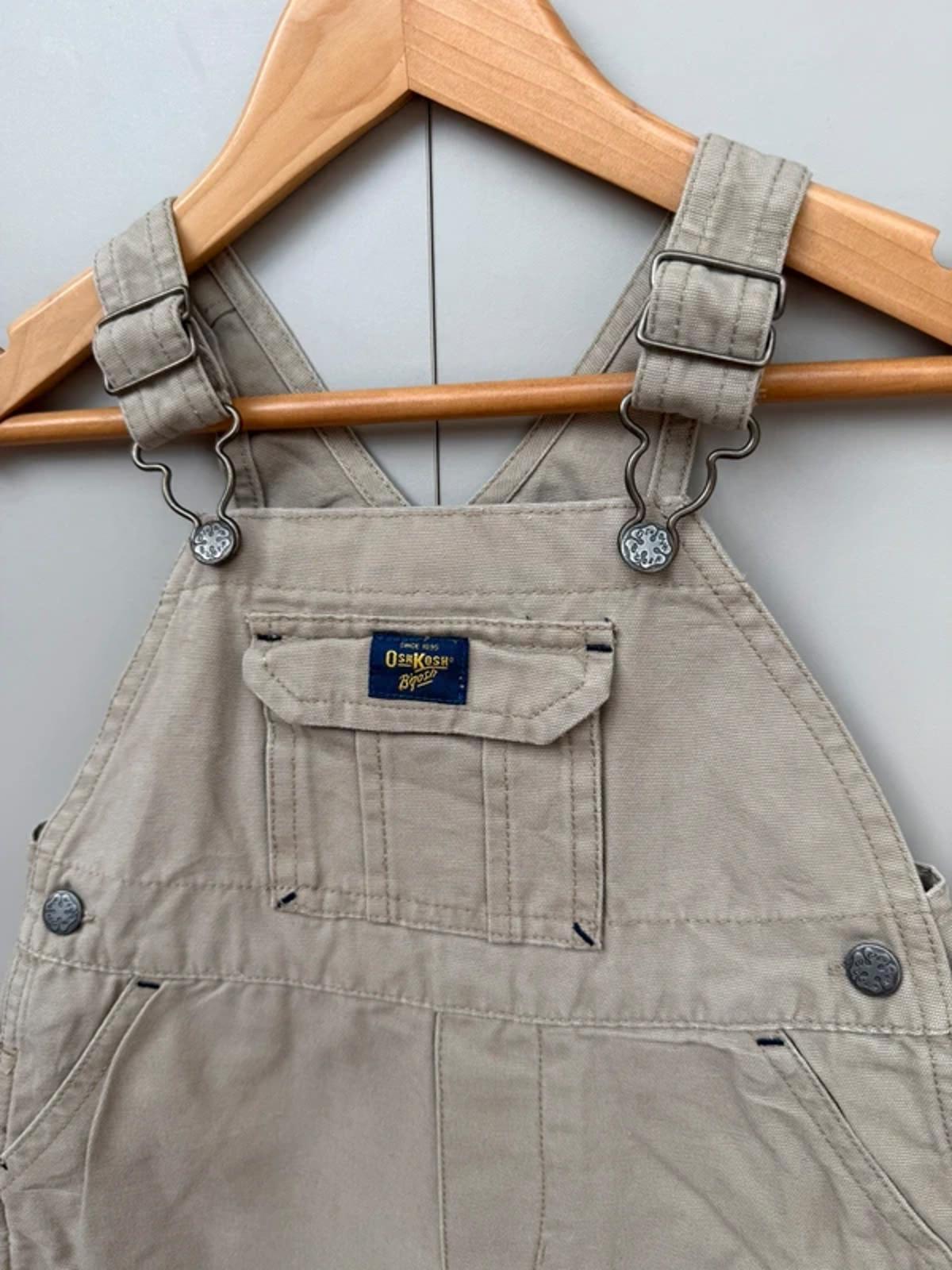 Oshkosh Vintage Taupe Shortall Dungarees 18M