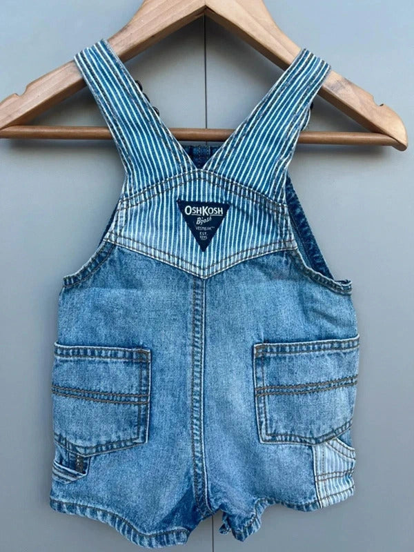 Oshkosh Denim Stripe Shortall Dungarees 6M