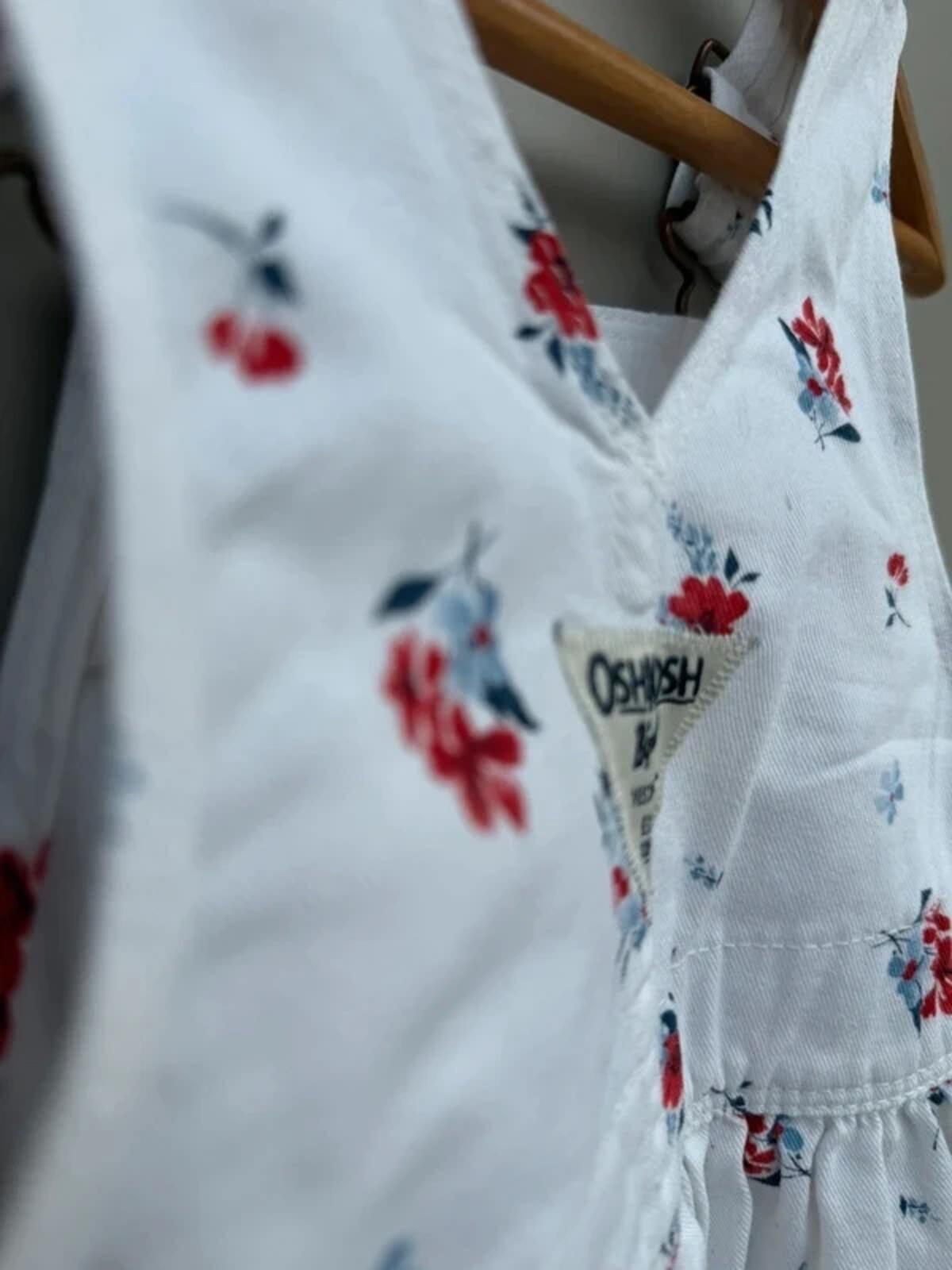 Oshkosh Floral Dungaree Dress 6M