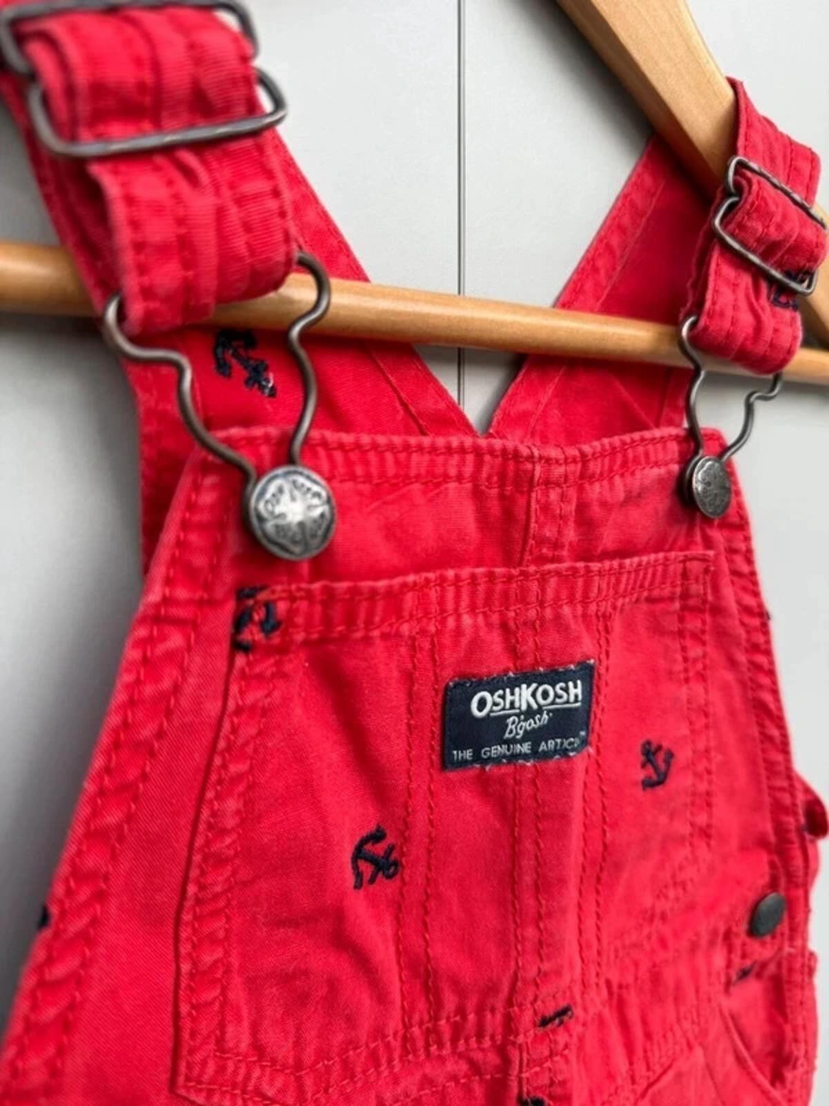 Oshkosh Shortall Red Anchor Dungarees 18M