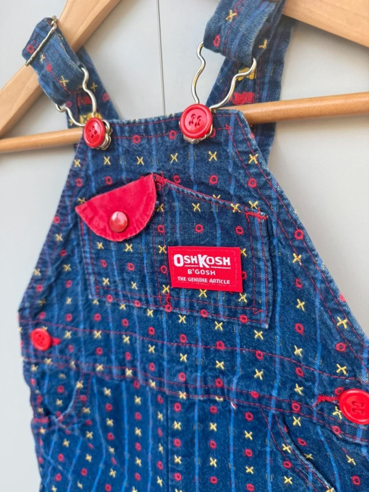 RARE Oshkosh Vintage 80s USA Shortall Dungarees XO’s 6/9M