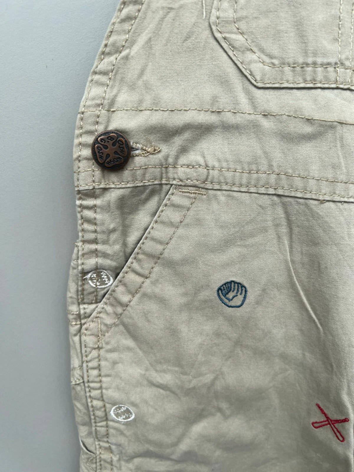 Oshkosh Beige Shortall Dungarees 2T