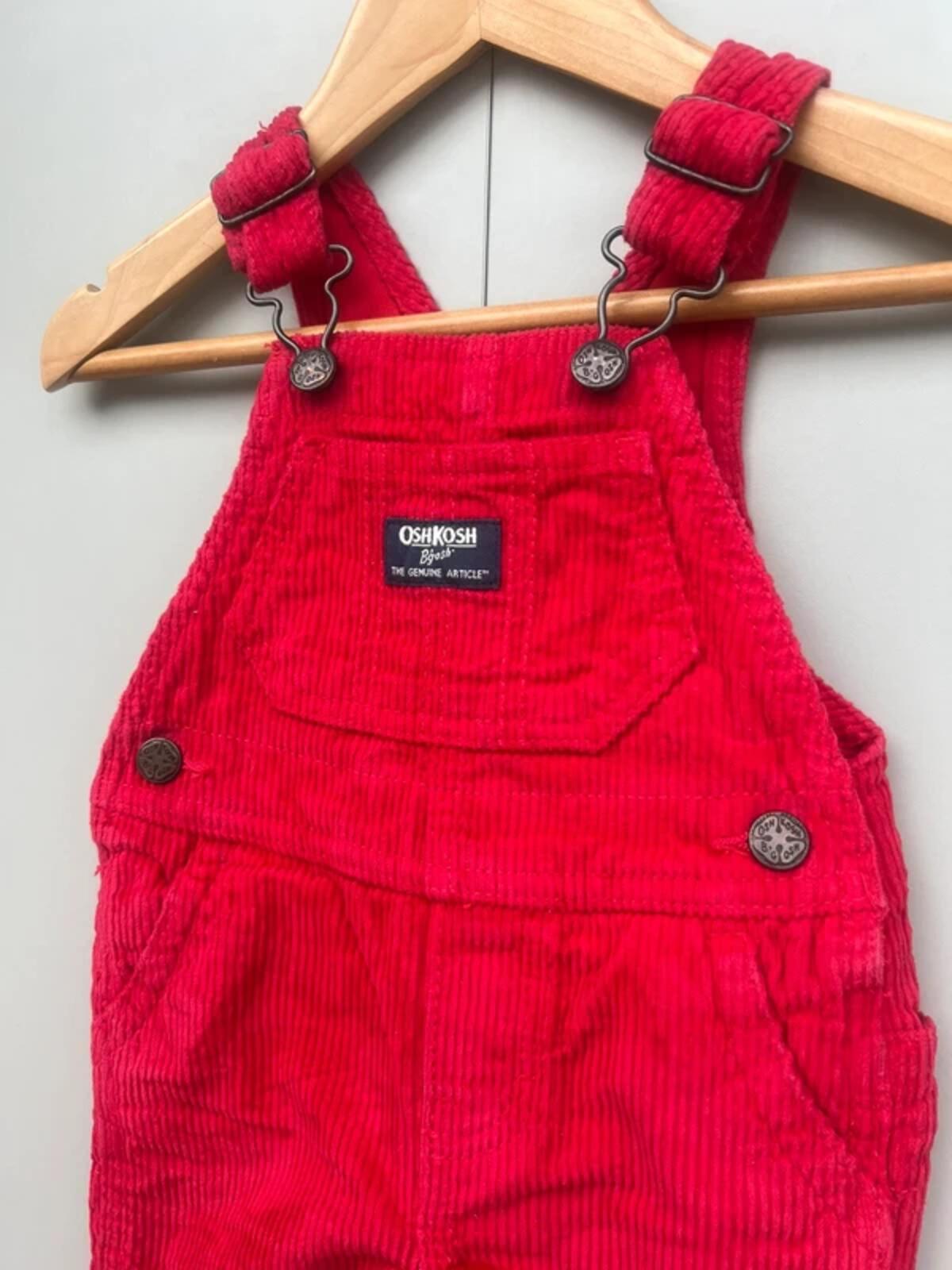 Oshkosh Red Corduroy Dungarees 6M