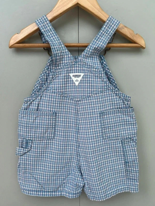 Oshkosh Vintage Hickory Shortall Dungarees 6/9M