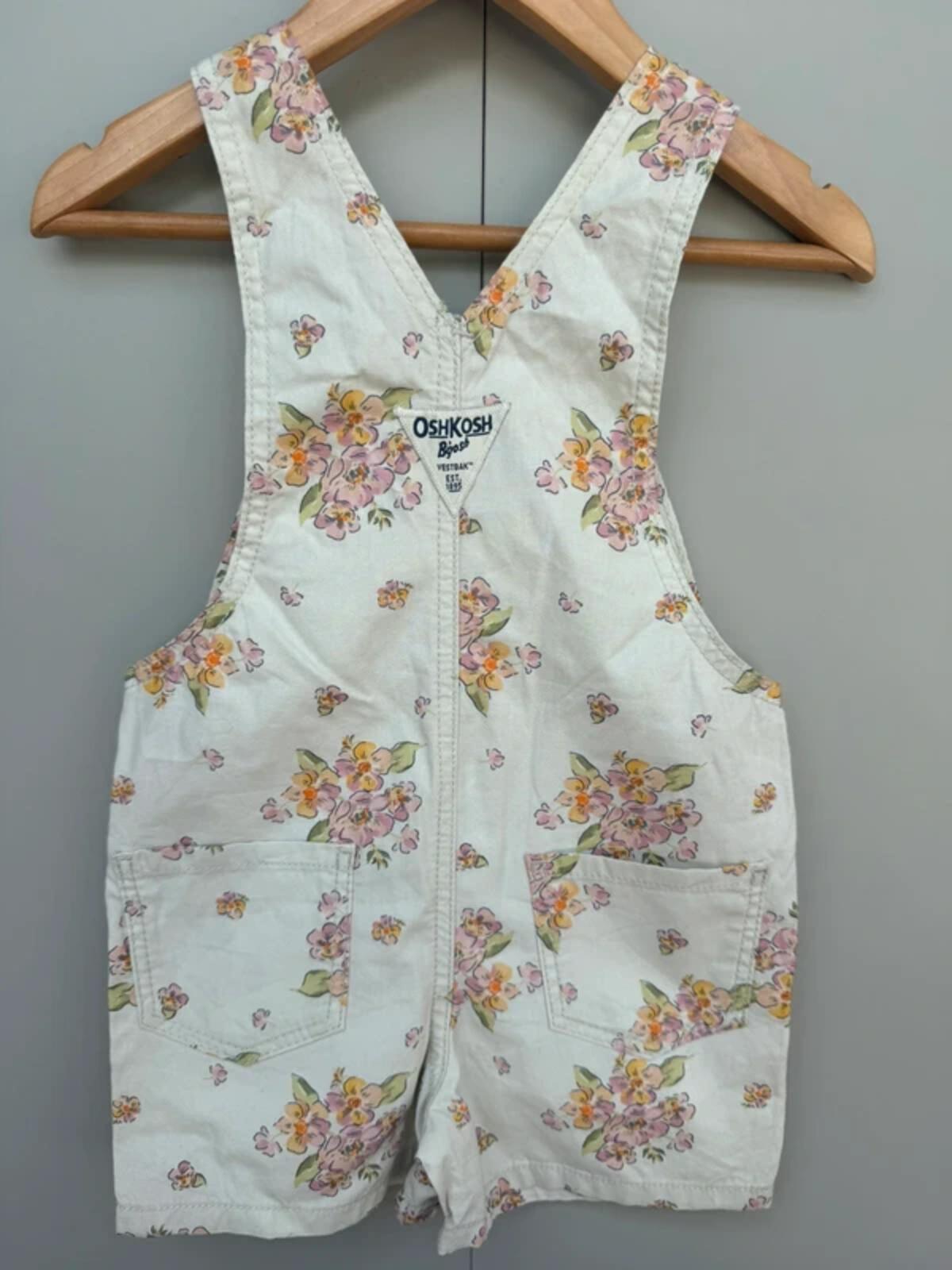 Oshkosh Floral Shortall Dungarees 12M