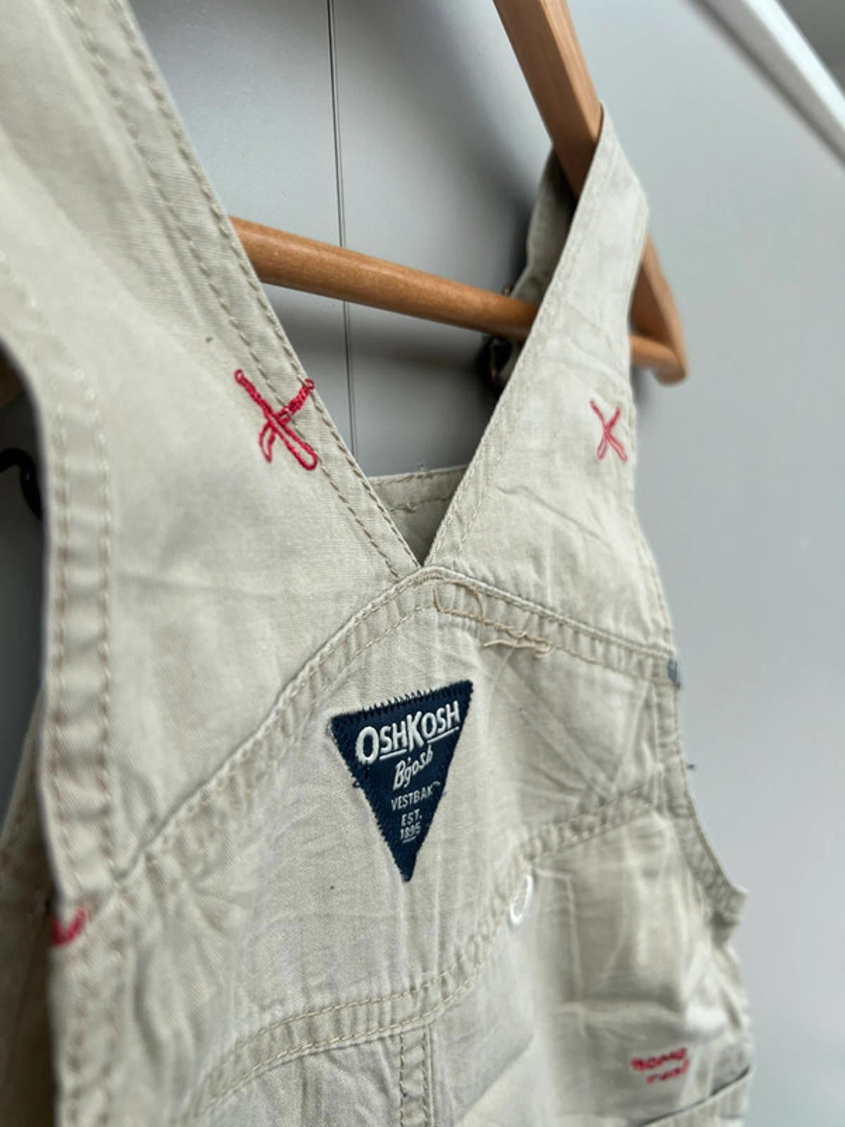 Oshkosh Beige Shortall Dungarees 2T