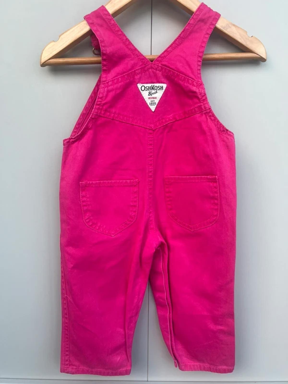 Oshkosh Pink Cotton Dungarees 9M