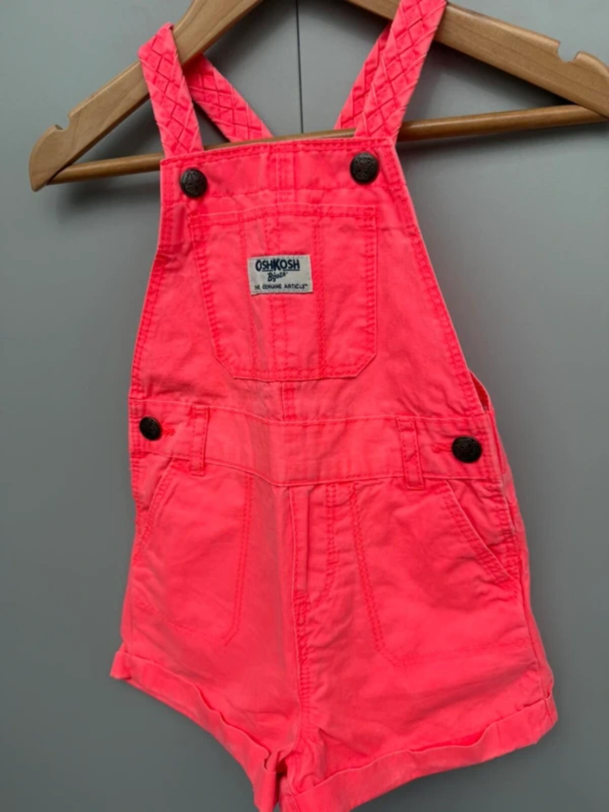Oshkosh Pink Coral Shortall Dungarees 18M