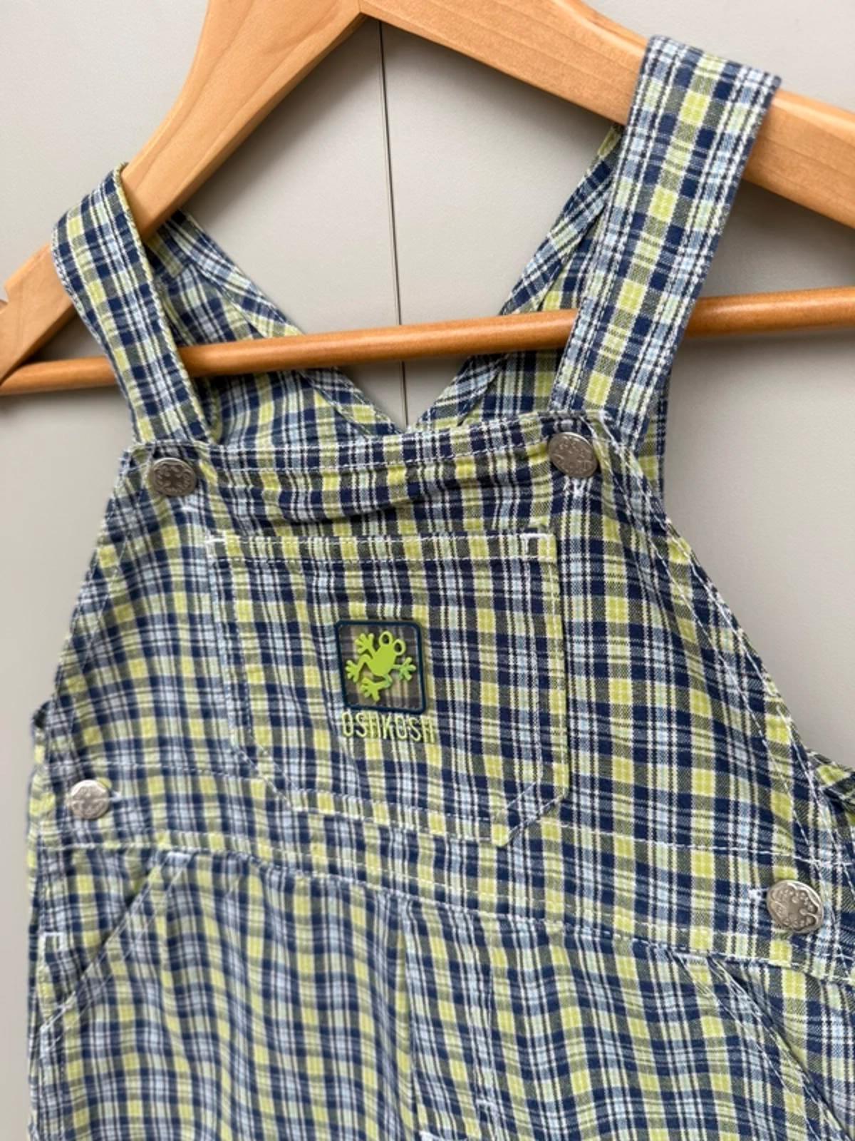 Oshkosh Vintage Frog Check Shortalls 18M