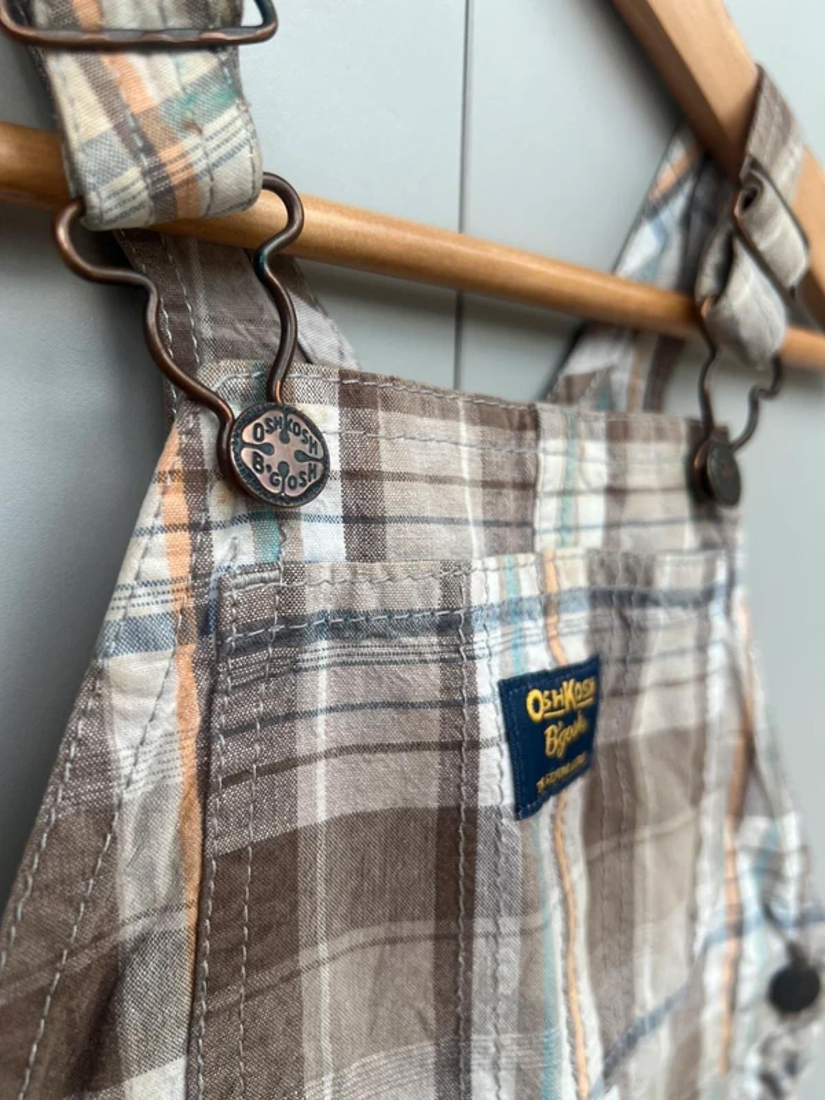 Oshkosh Check Shortall Dungarees 24M