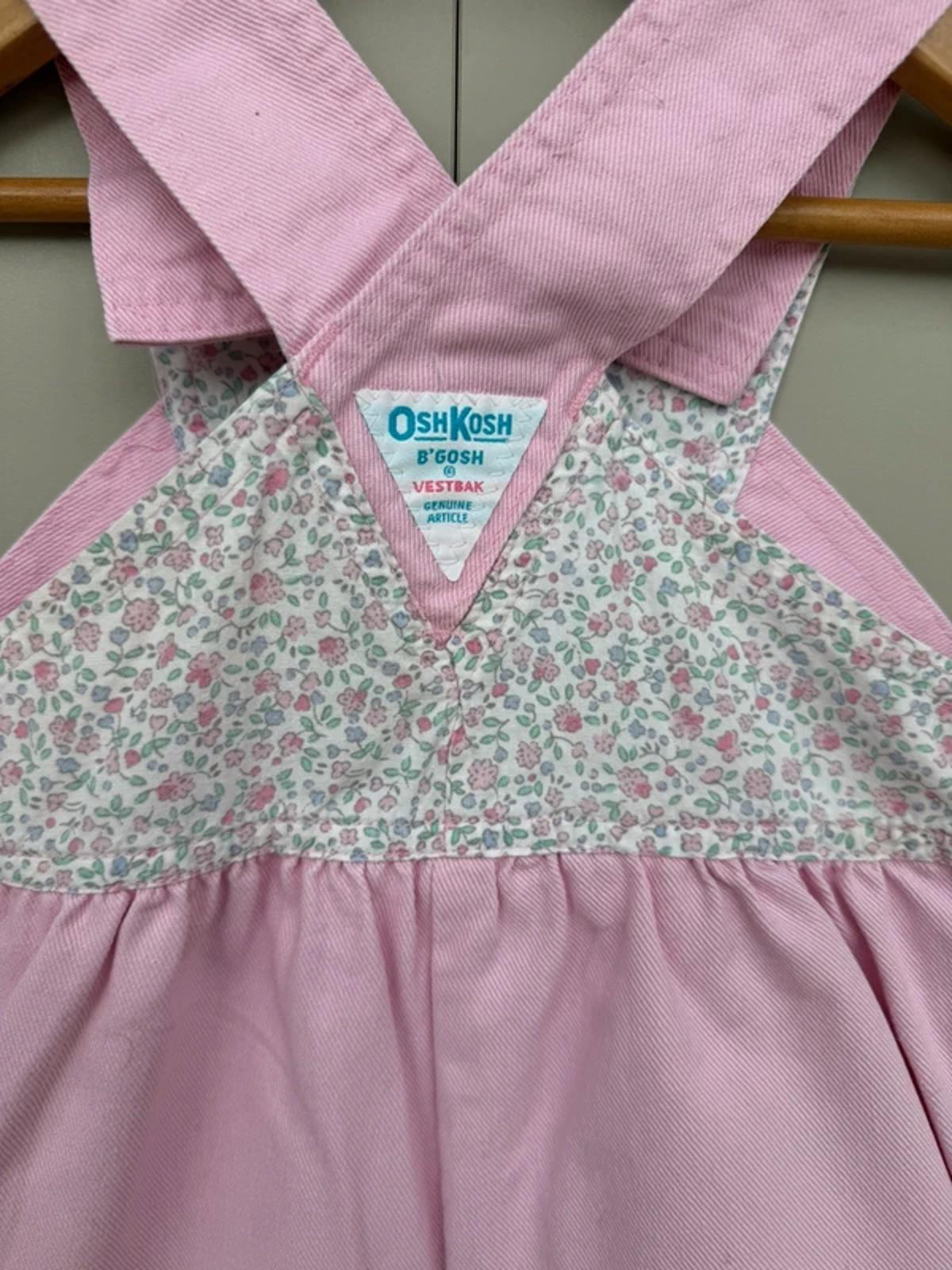 Oshkosh Vintage Floral Pink Bubble Dungarees 3T