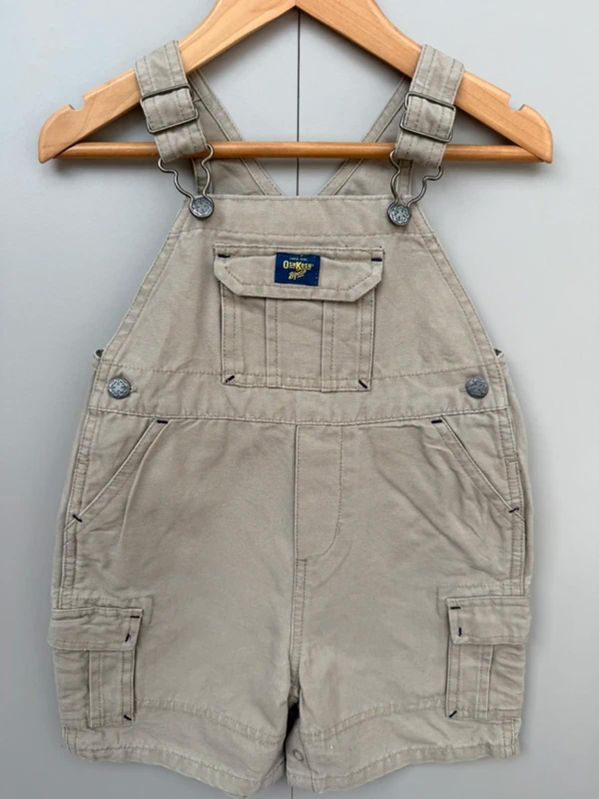 Oshkosh Vintage Taupe Shortall Dungarees 18M