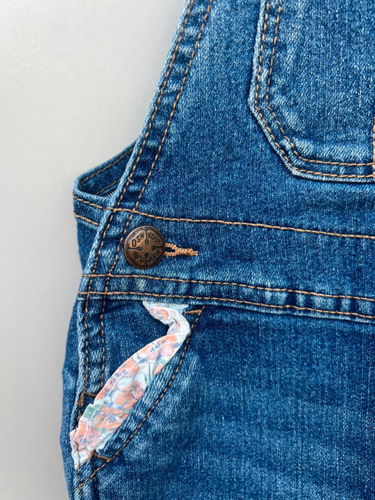 Oshkosh Denim Floral Shortalls 2T