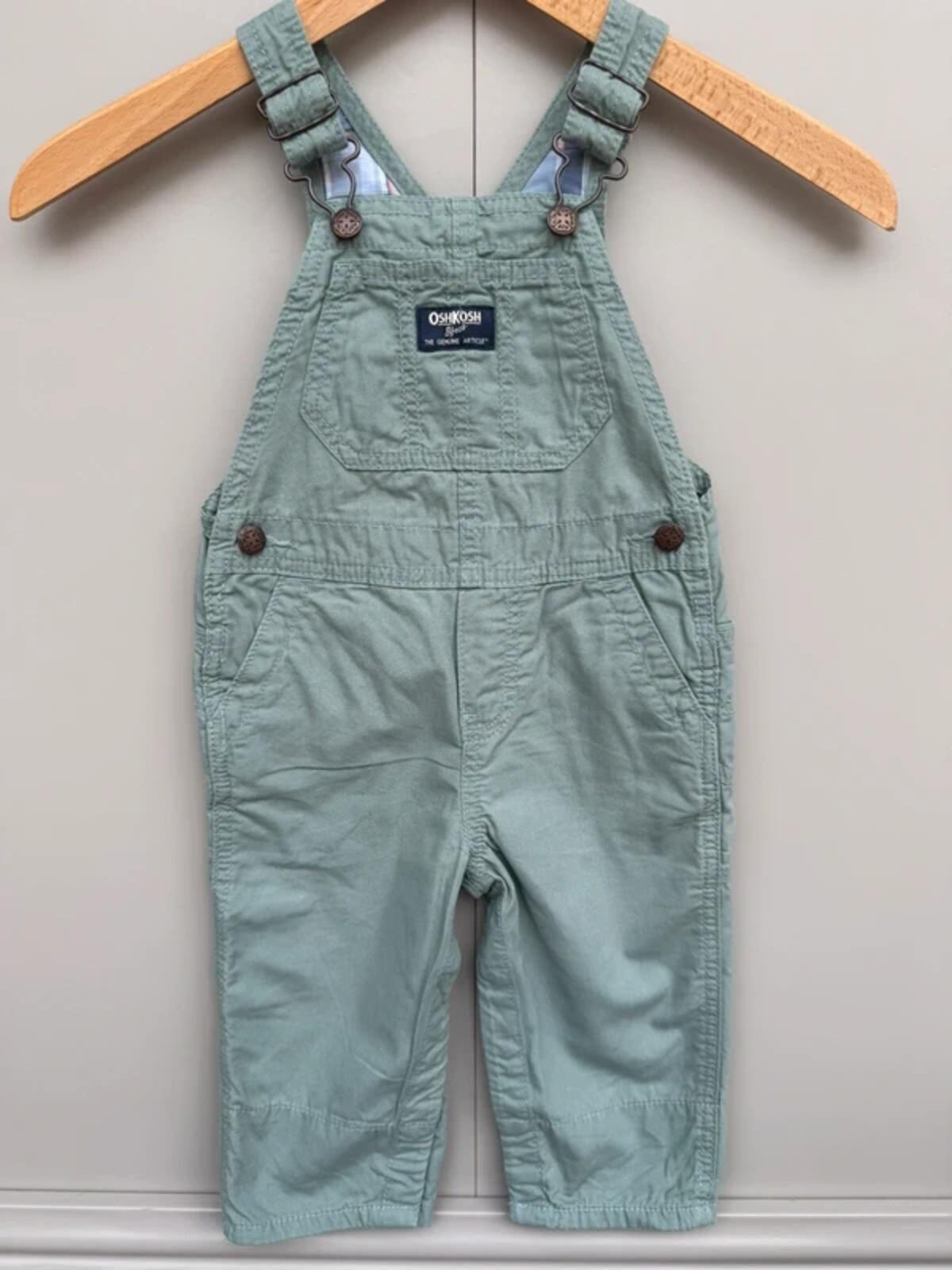 Oshkosh Sage Green Dungarees 18M