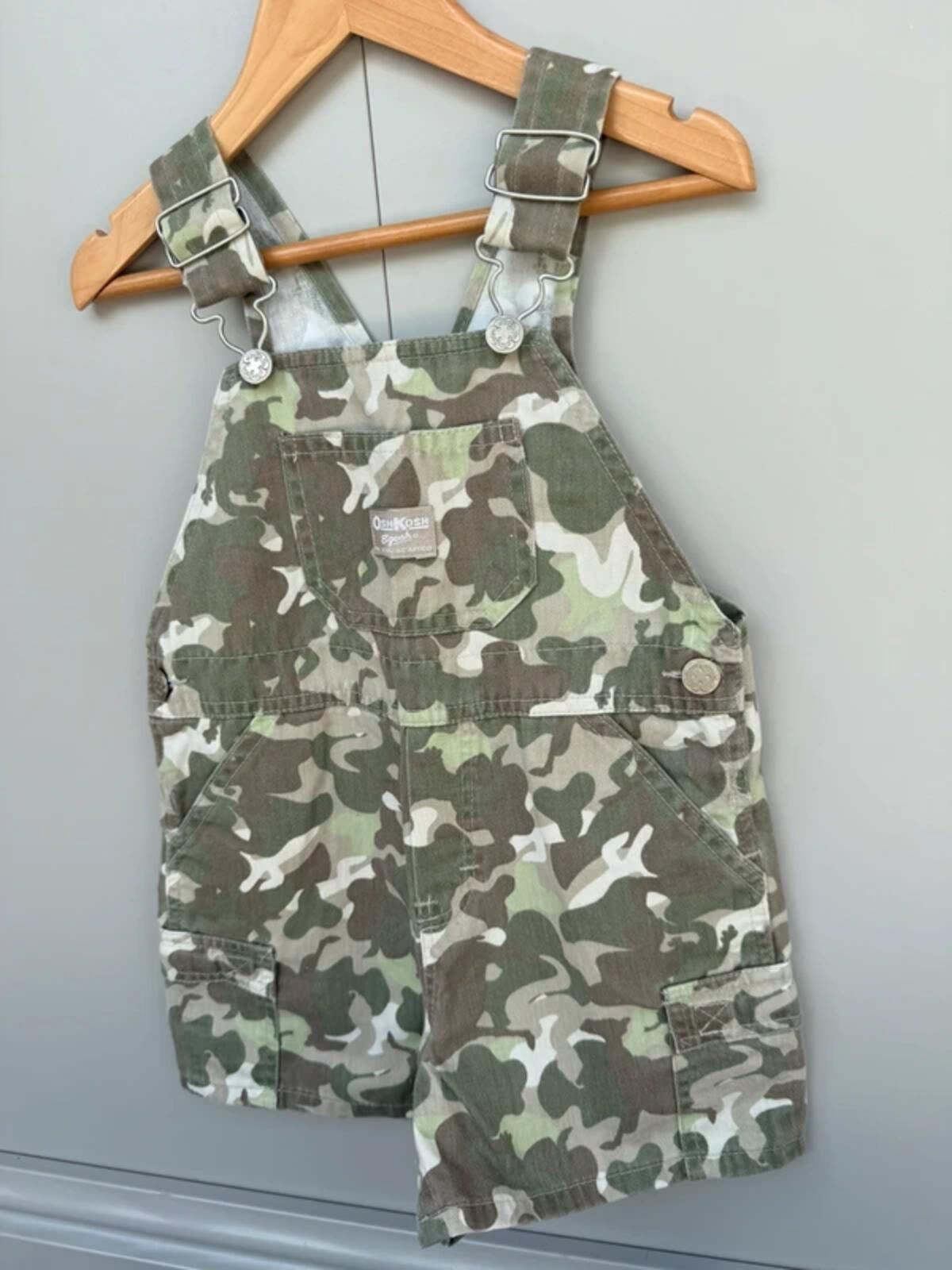 Oshkosh Vintage Camouflage Shortall Dungarees 3T