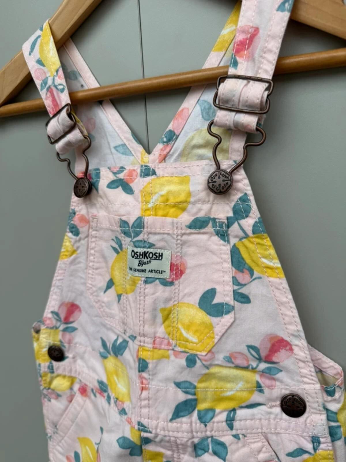Oshkosh Lemon Pink Dungarees 2T