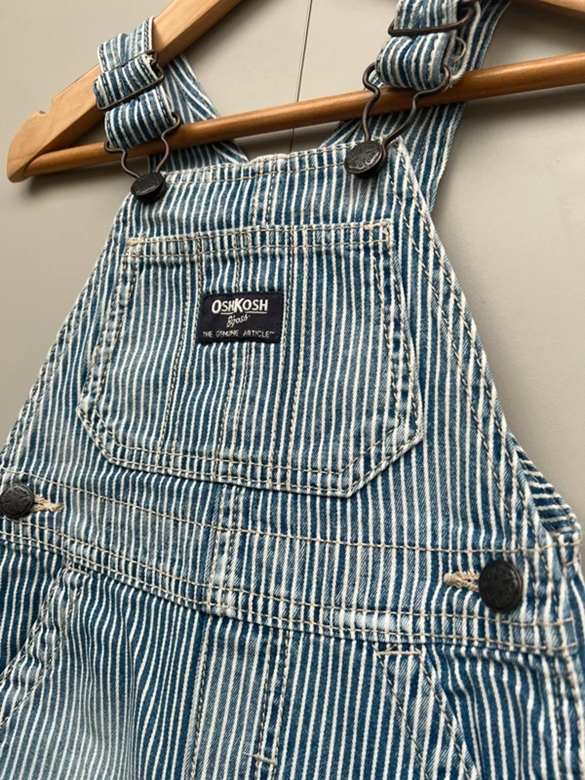 Oshkosh Hickory Shortall Dungarees 12M