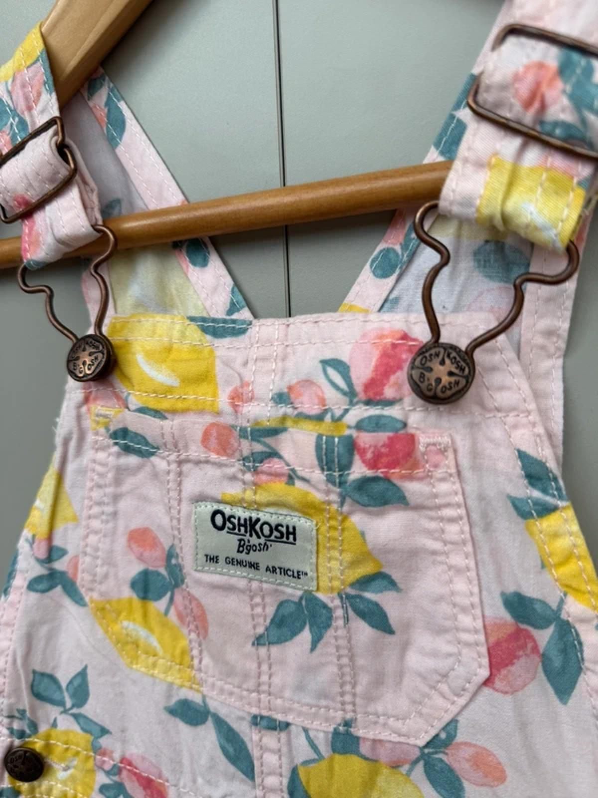 Oshkosh Pink Lemon Shortall Dungarees 18M