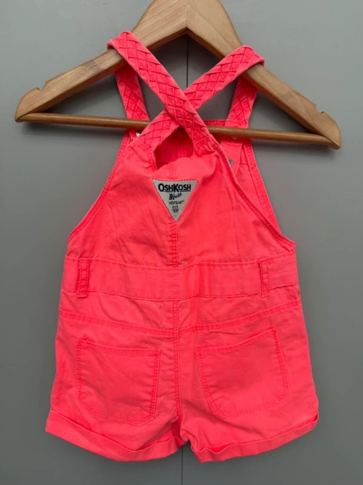 Oshkosh Pink Coral Shortall Dungarees 18M