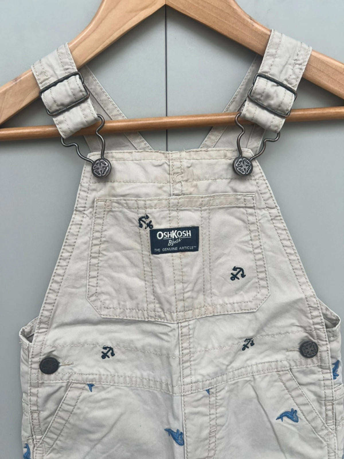Oshkosh Shortall Beige Dungarees 18-24M