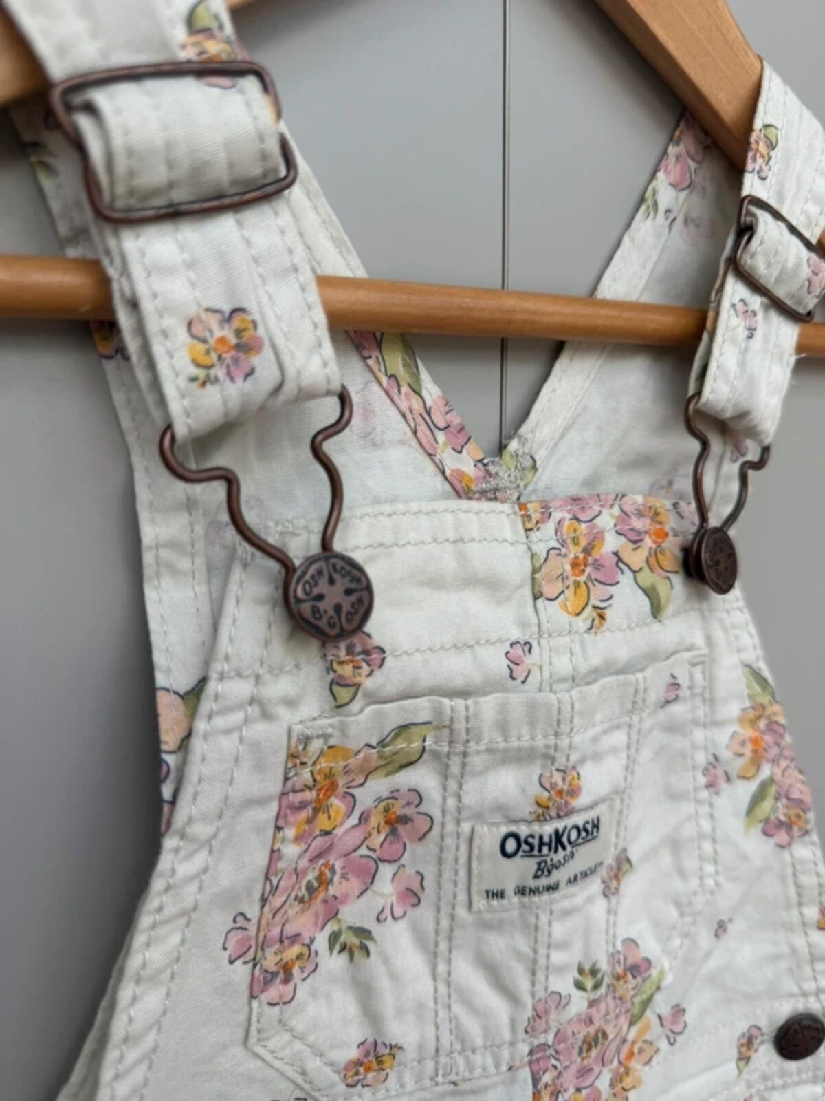 Oshkosh Floral Shortall Dungarees 12M
