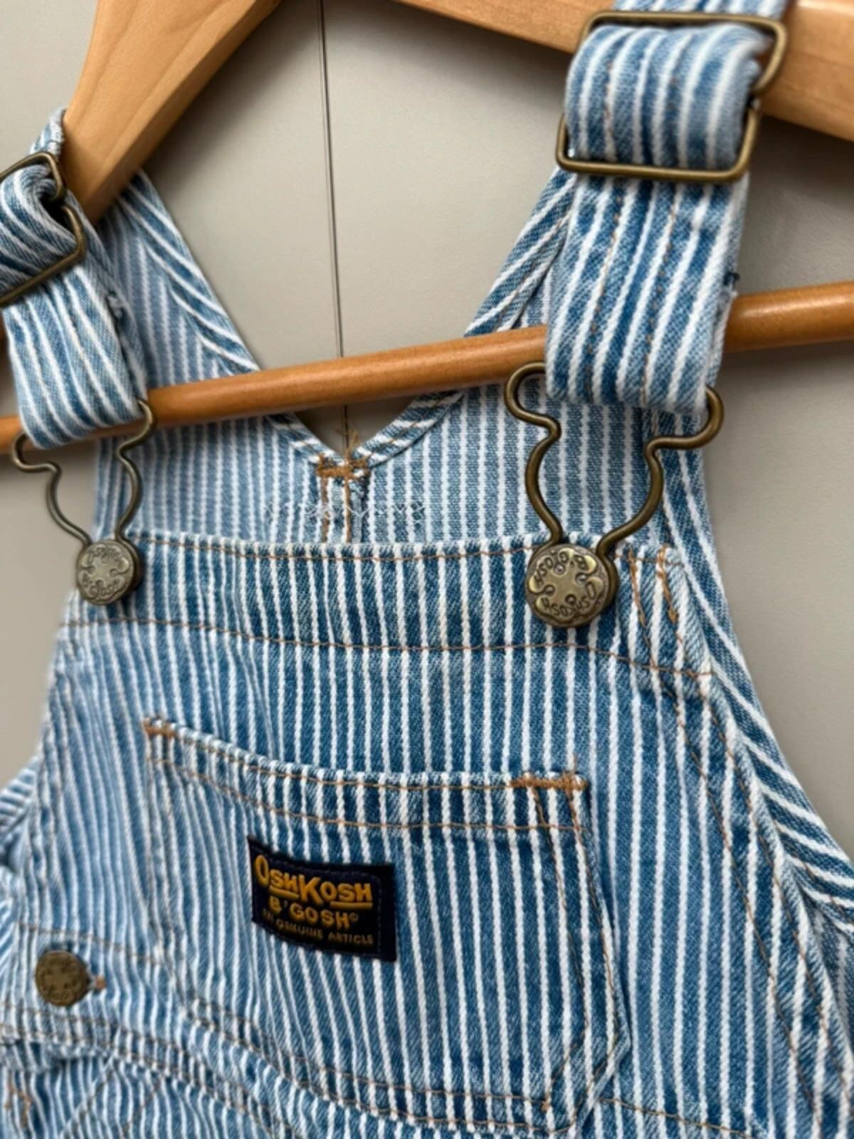 Oshkosh Vintage Hickory Shortall Dungarees 18M