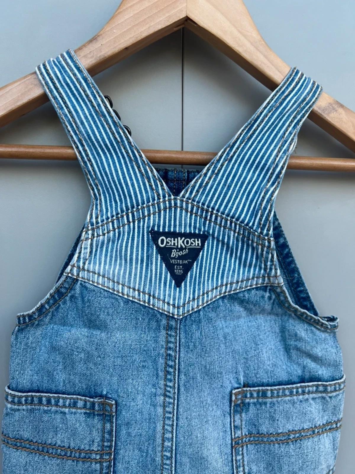Oshkosh Denim Stripe Shortall Dungarees 6M