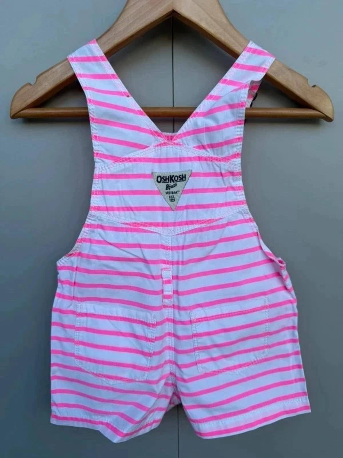 Oshkosh Striped Pink Dungarees 9M