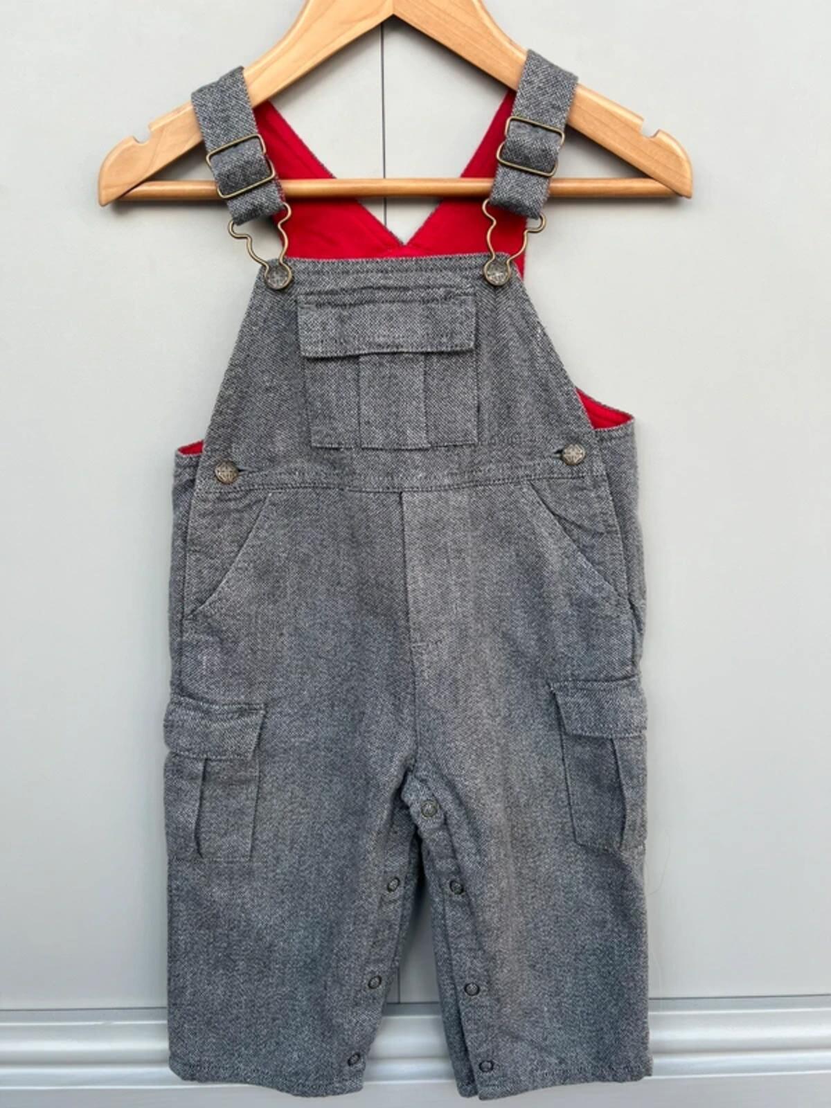 Oshkosh Vintage Grey Marl Dungarees 12M