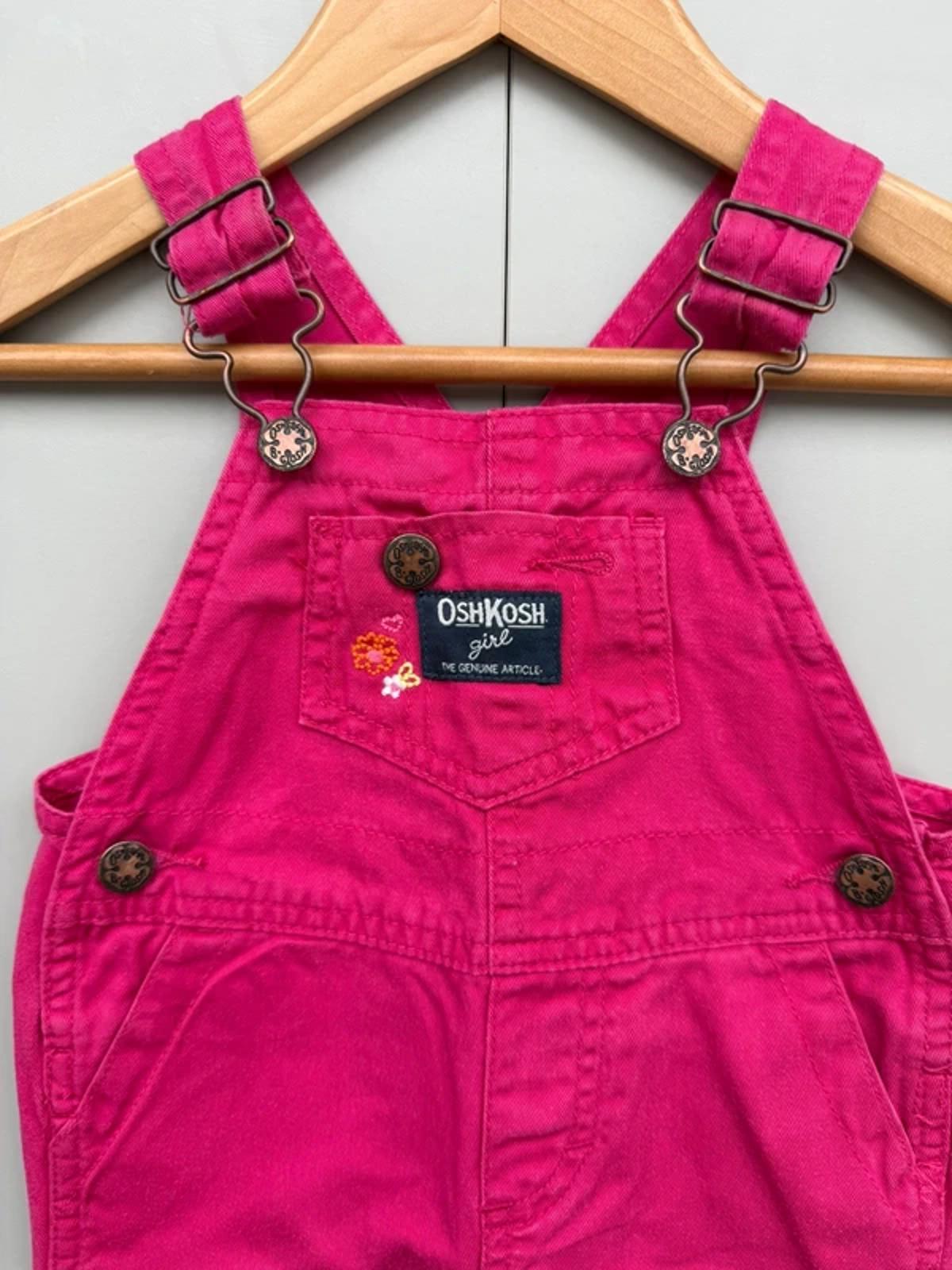 Oshkosh Pink Embroidered Dubgarees 6M