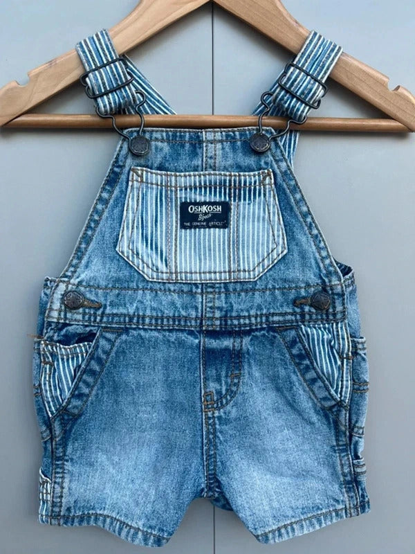 Oshkosh Denim Stripe Shortall Dungarees 6M
