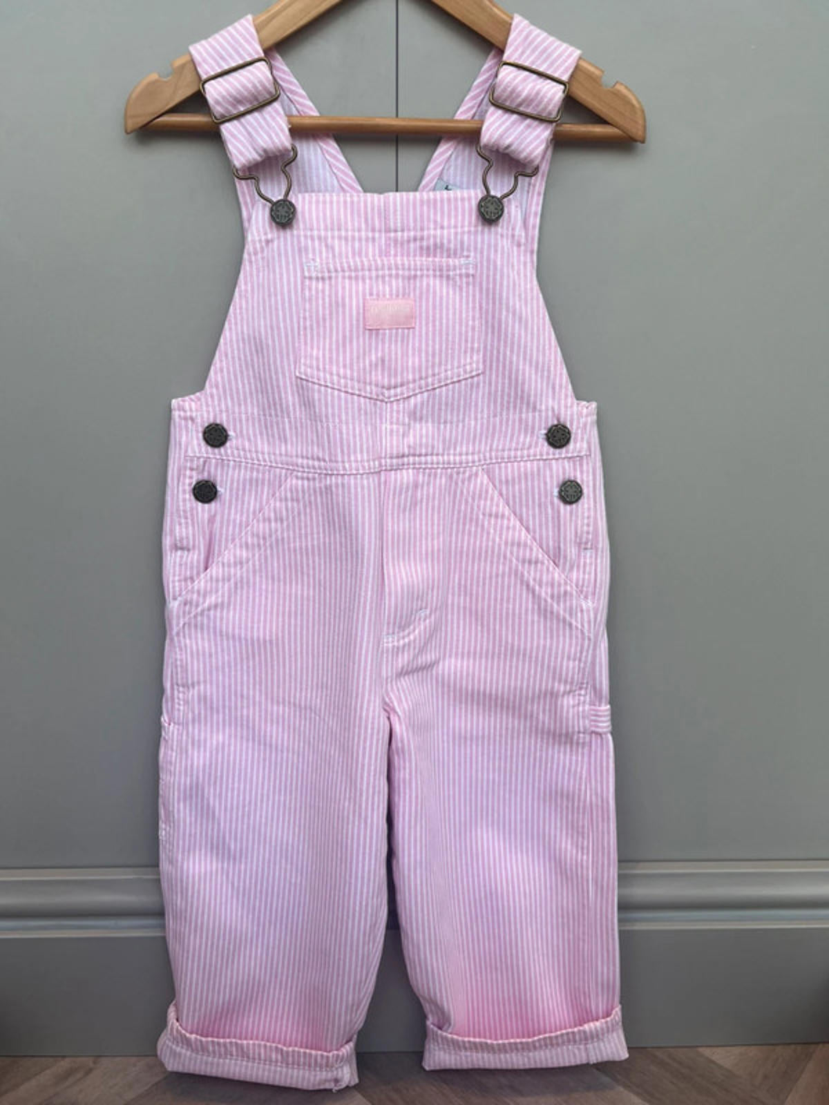 Oshkosh Pink Hickory Dungarees 3T