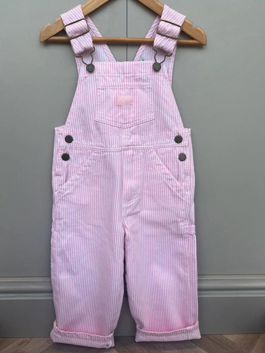 Oshkosh Vintage Pink Hickory Dungarees 3T