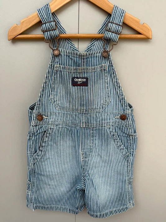 Oshkosh Hickory Stripe Shortall Dungarees 18M