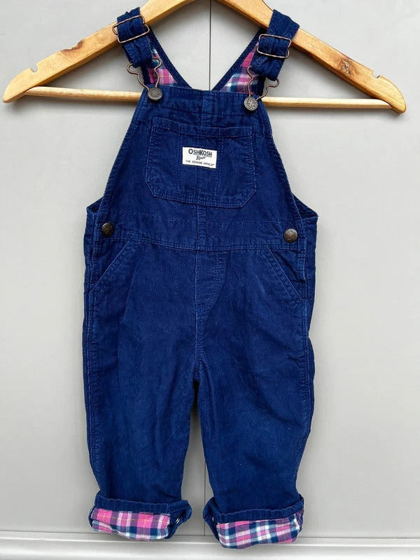 Oshkosh Purple Check Corduroy Dungarees 18M